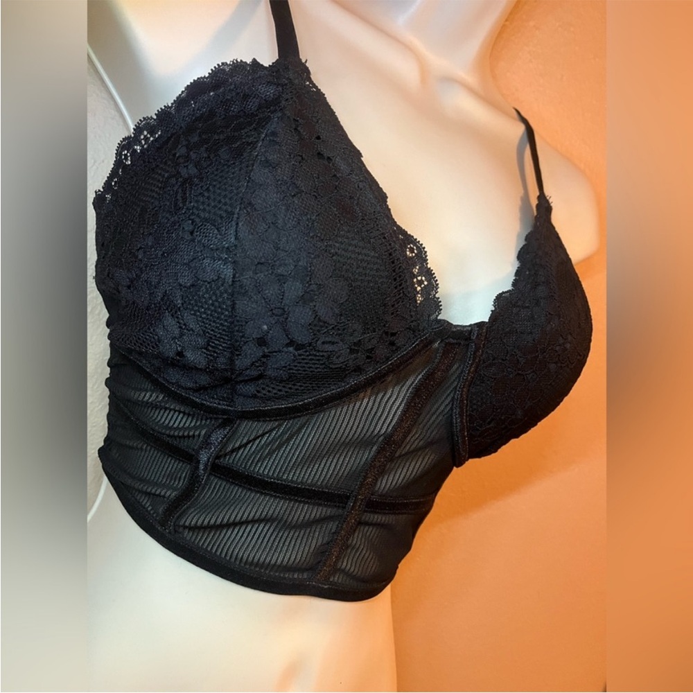 Windsor Black Lace Longline Bralette